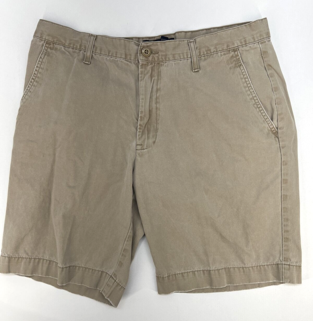 U.S. Polo Assn. Zip Flat Front Cotton Shorts Polo Logo Men’s 36 Tan